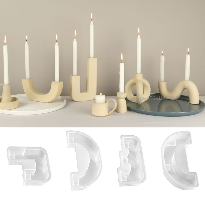 Serving Tray Mold - S/M/L/U-forma portacandele stampo in Silicone specchio